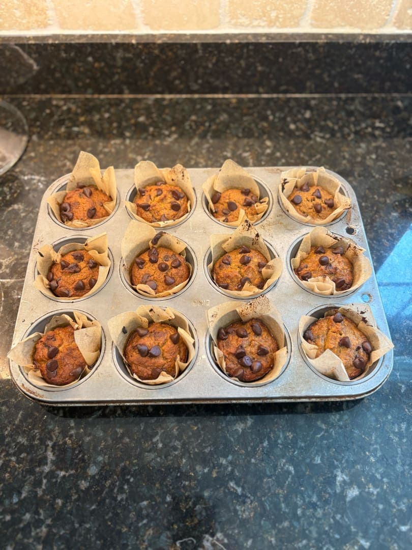 Banana chocolate chip muffins