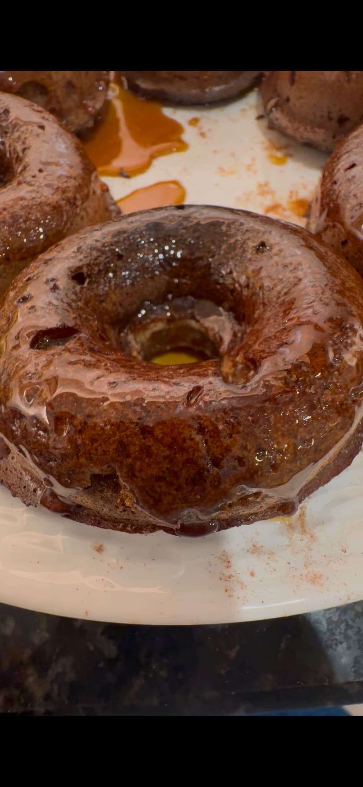 Cinnamon maple glazed donut