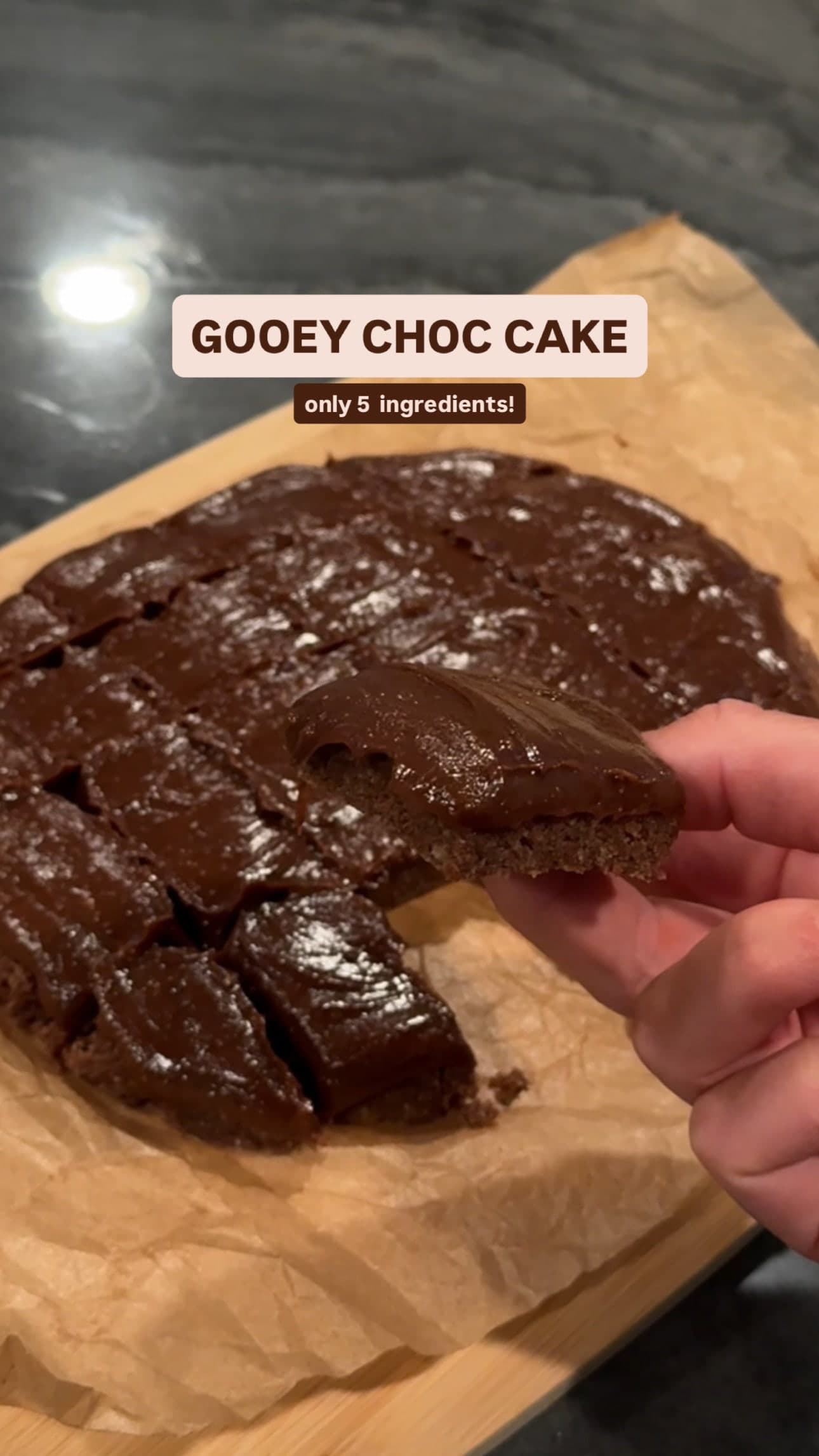 5 INGREDIENT GOOEY CHOCOLATE CAKE