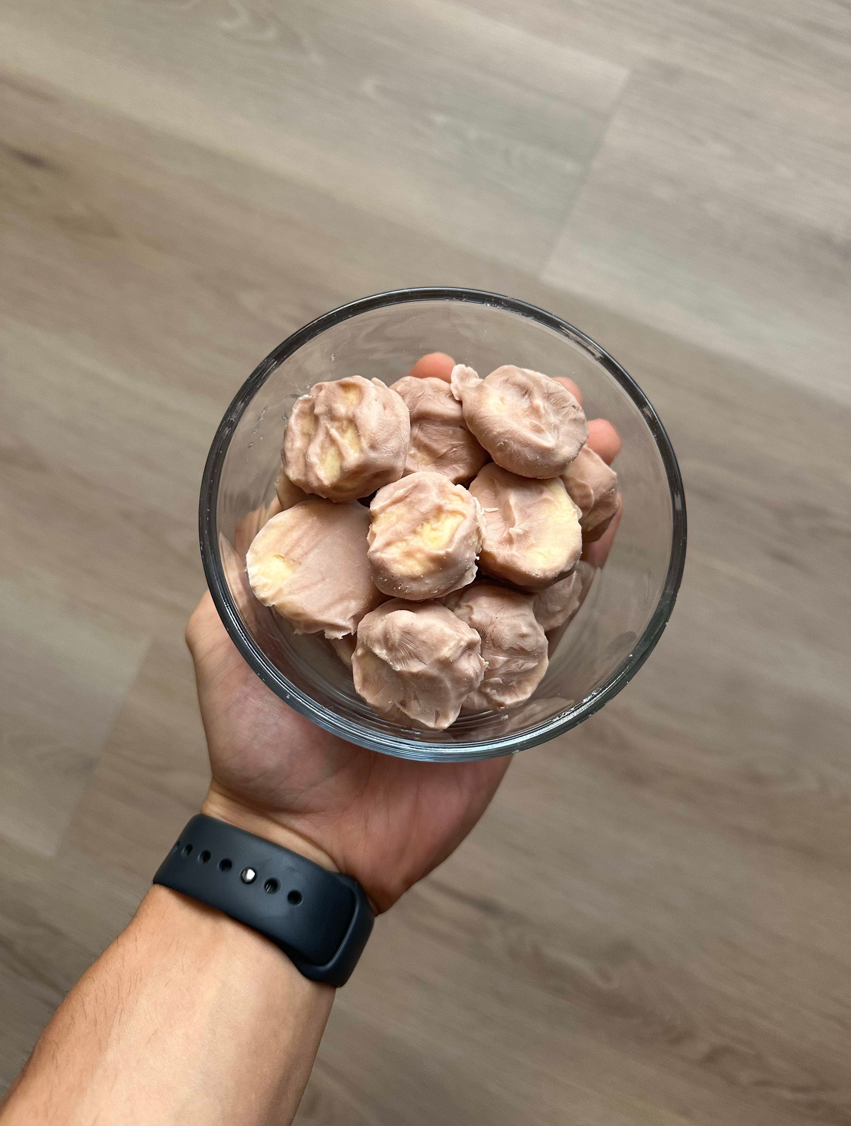 High Protein Frozen Chocolate Banana Bites