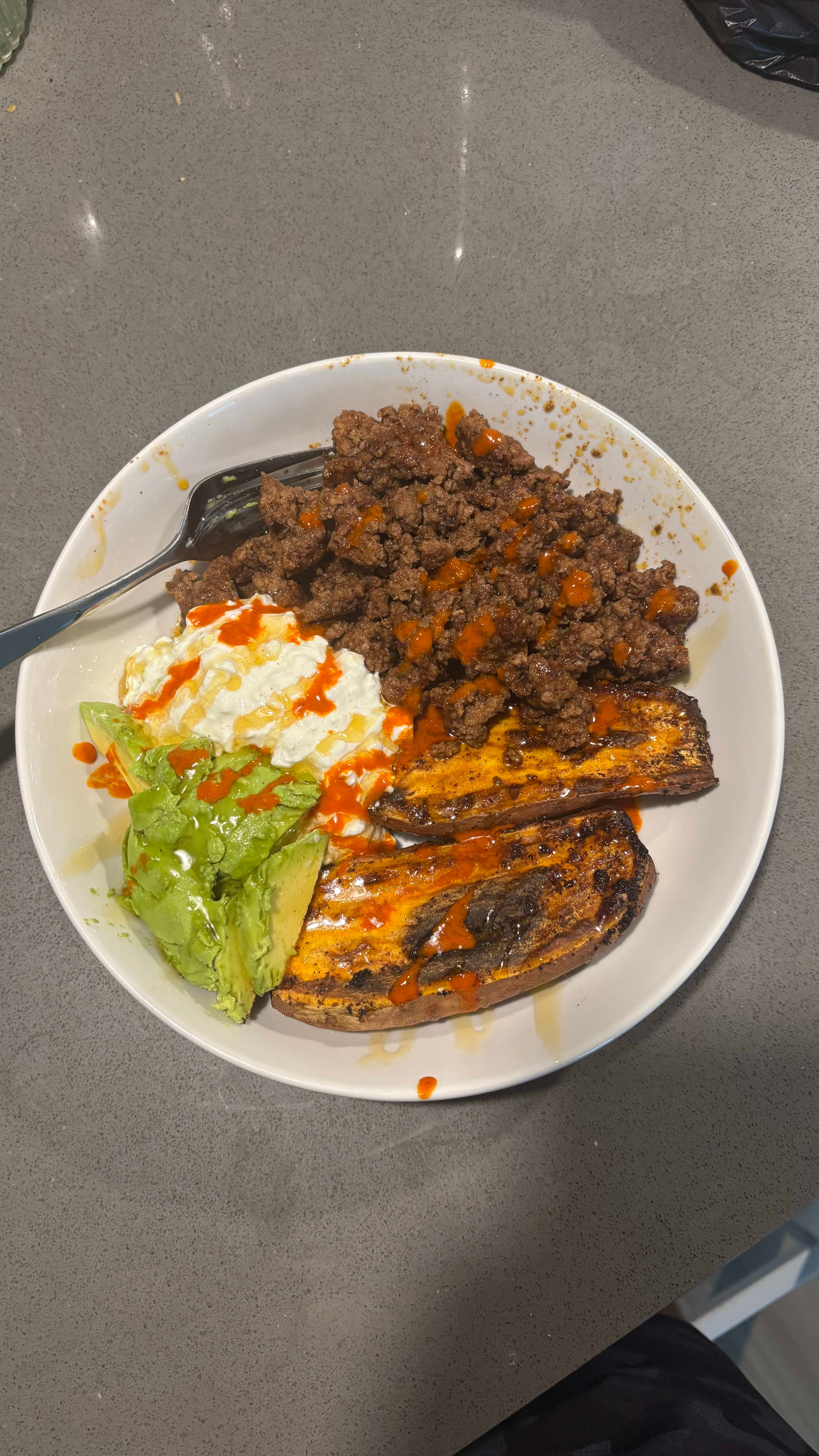 Sweet Potato Ground Beef Bowl
