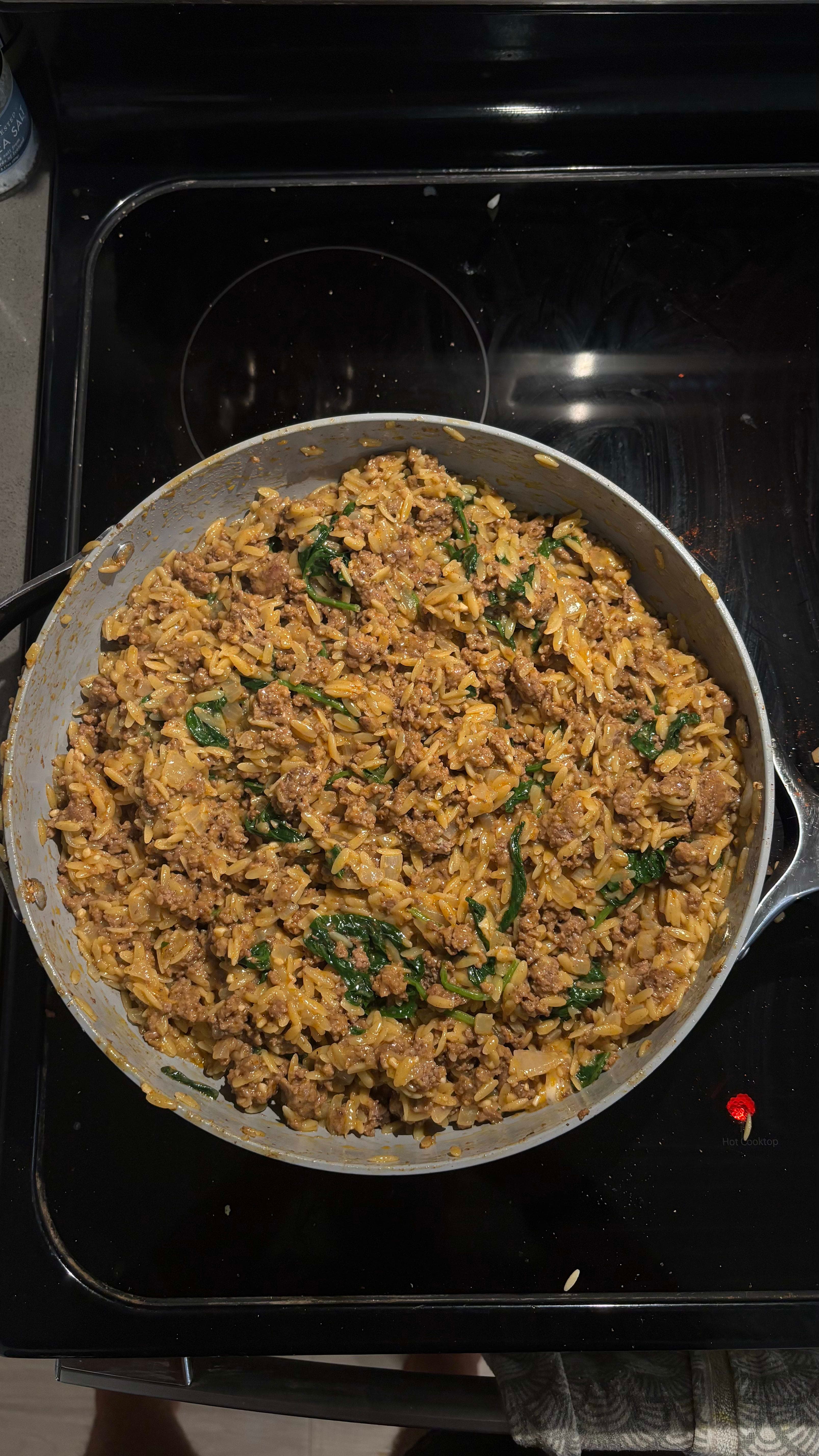 Cheesy Beef Orzo