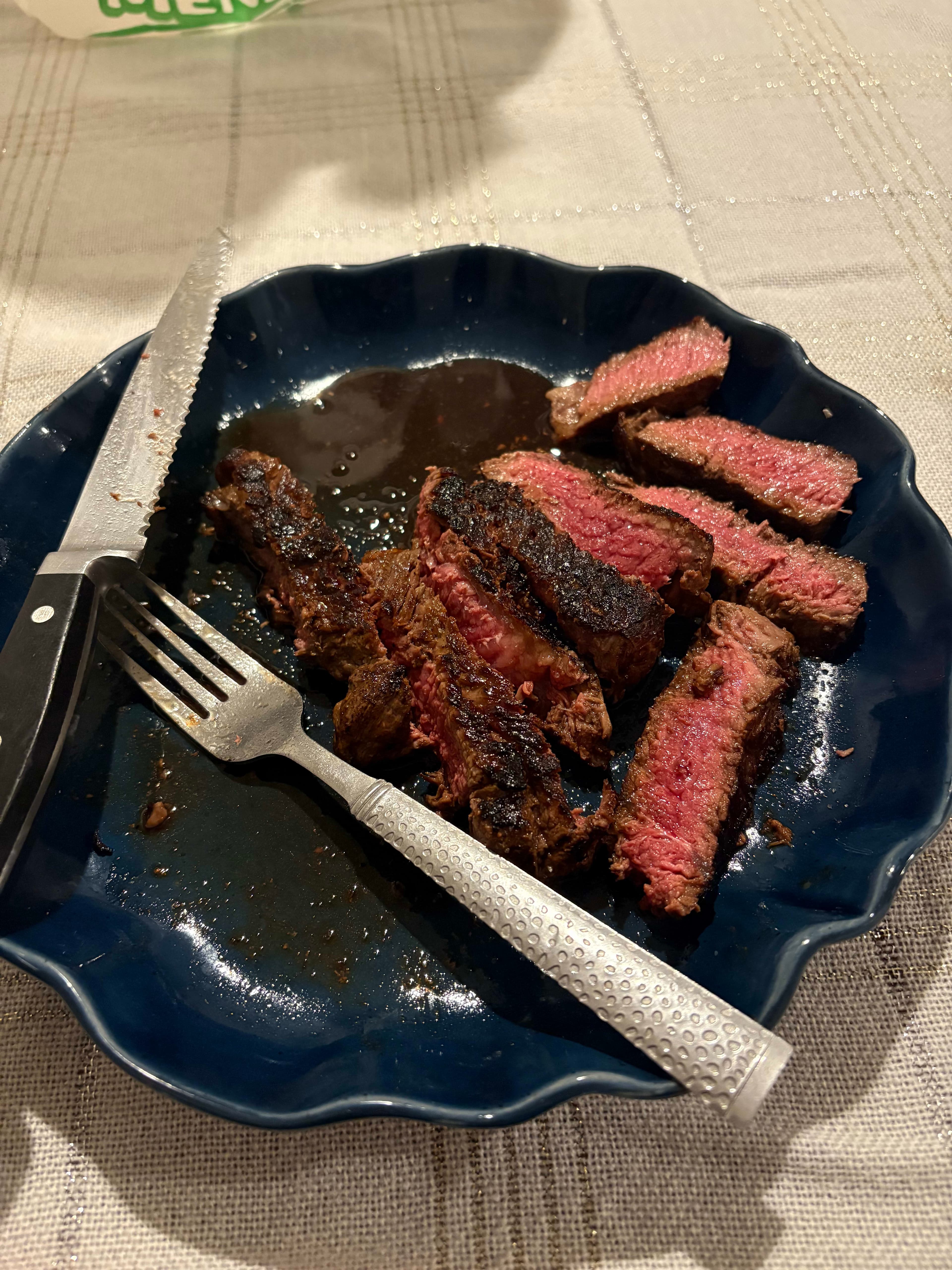 Camp fire cooked steak 🥩 🔥