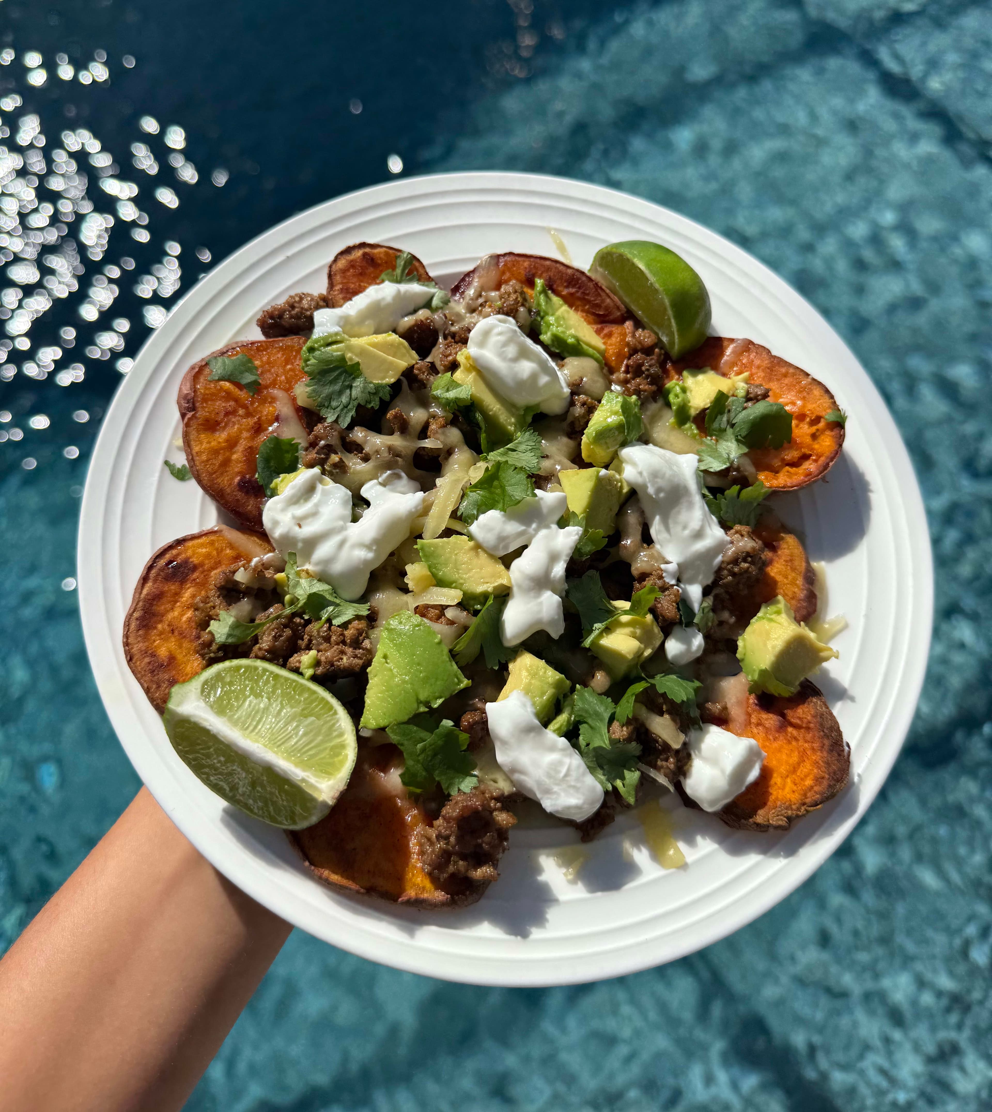 Sweet Potato Nachos 🍠🐮🧀🥑
