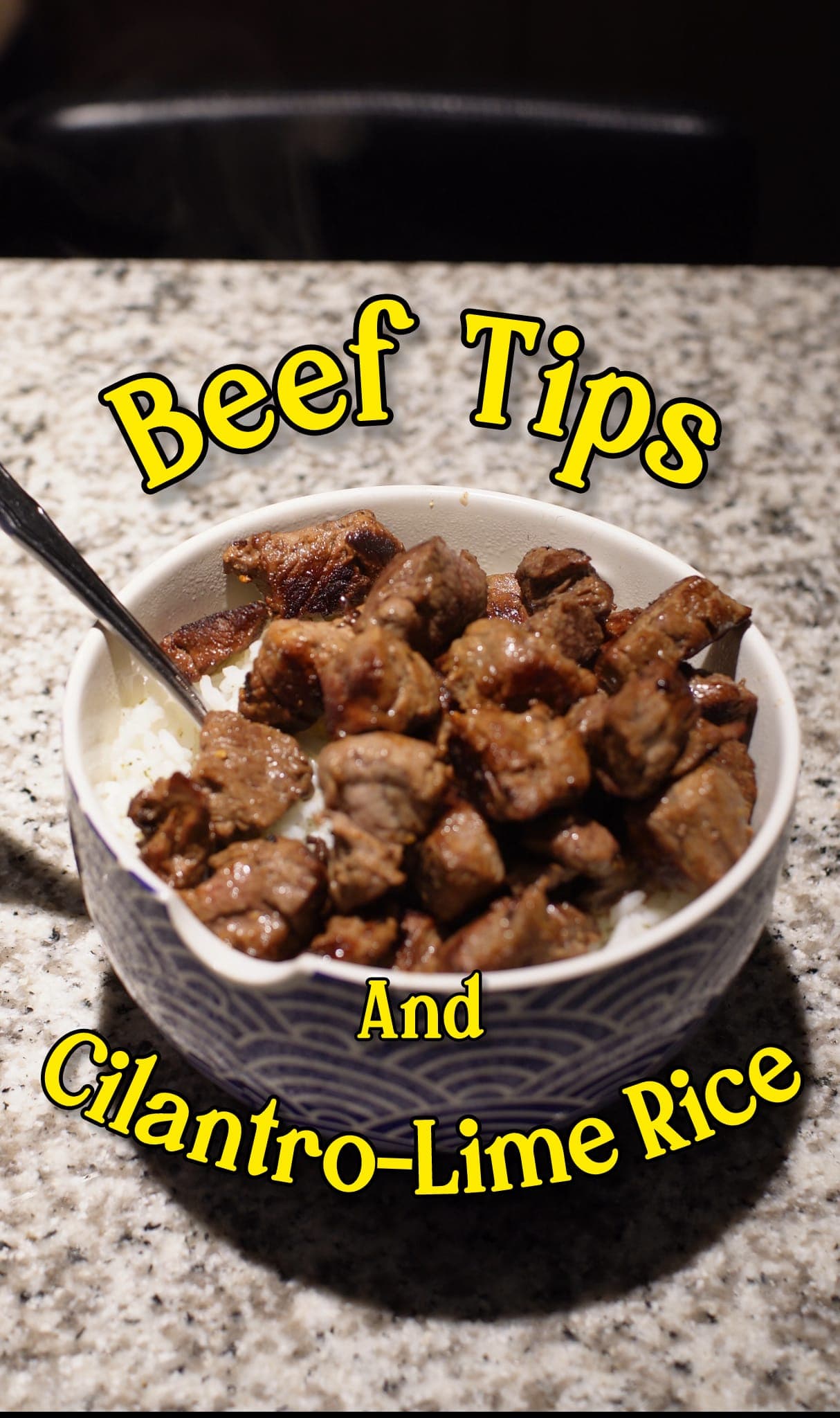 Beef tips and cilantro lime rice