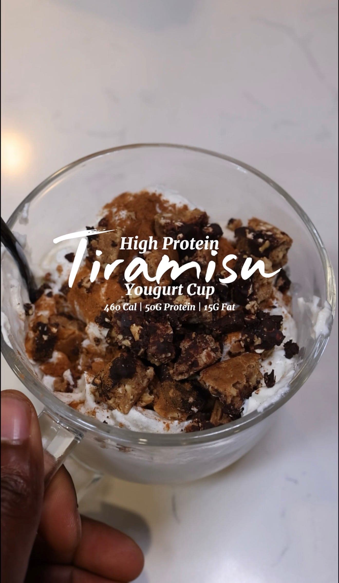 Easy High Protein Tiramisu Greek Yogurt Cup 🍮 (2 serving)