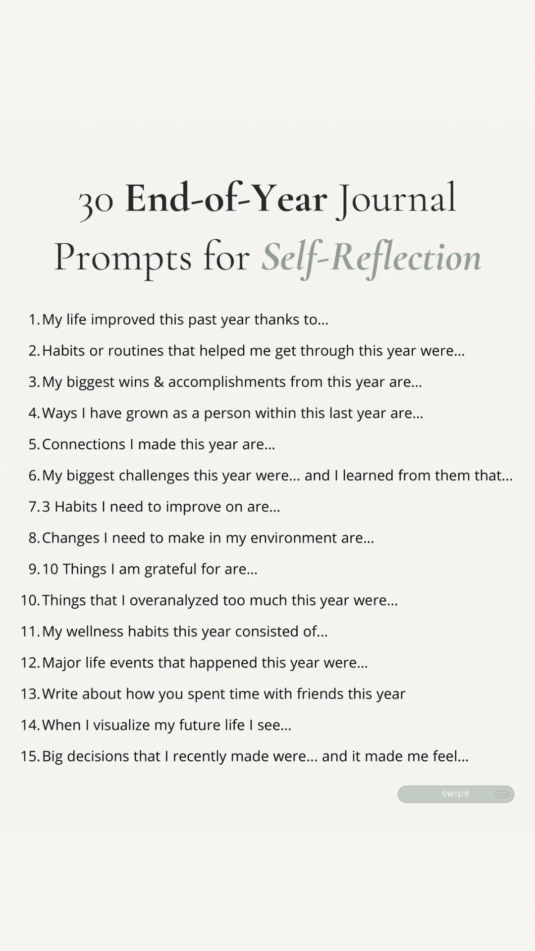 End of the year self-reflection journal prompts