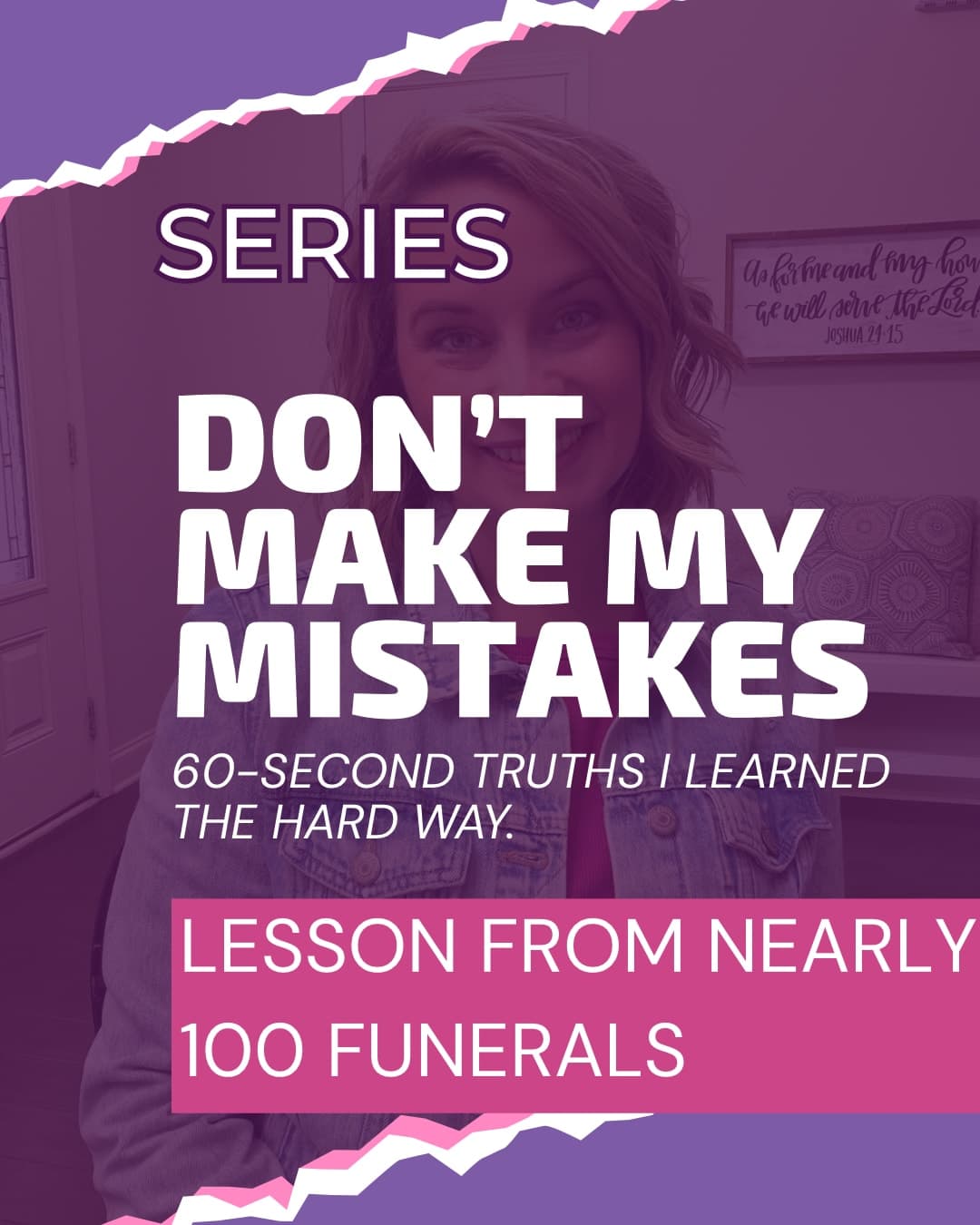 Lesson from nearly 100 funerals - Don’t make my mistakes series