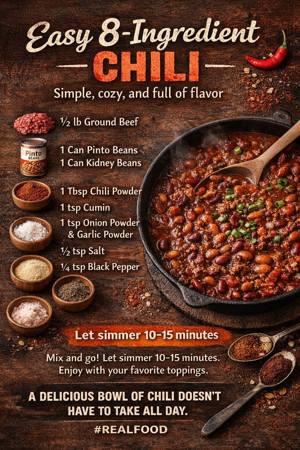 Easy, cheap and clean chilli recipe 🌶️