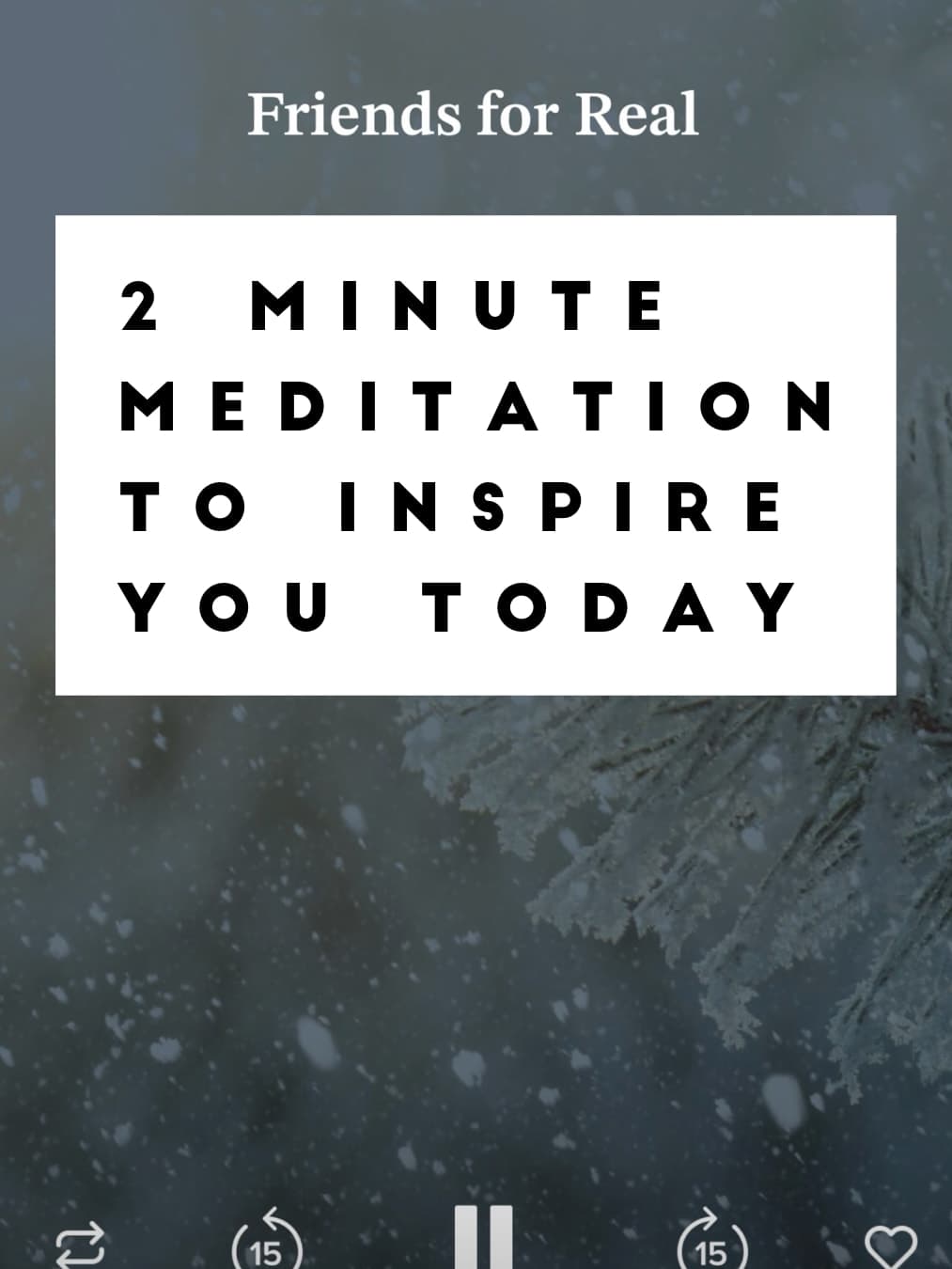 This 2 minute meditation was so good