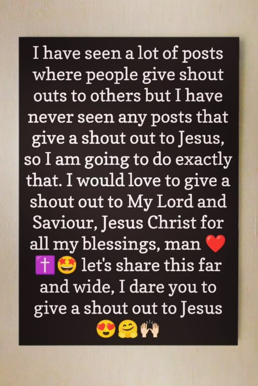 Give your shout out to Jesus for He deserves all the glory, honour and praise for all He has done for us π₯°β€οΈπ€