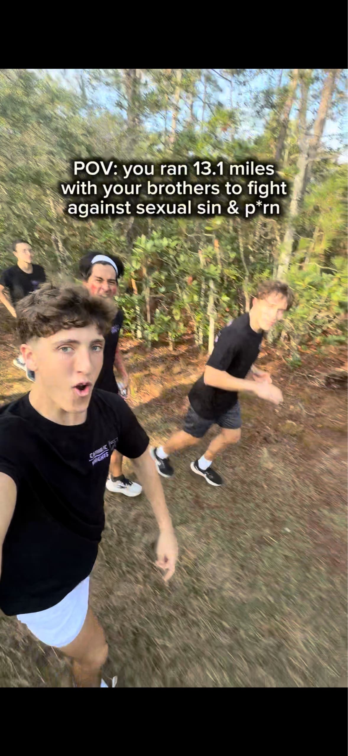 POV: you ran 13.1 miles with your brothers to fight against sexual sin & p*rn