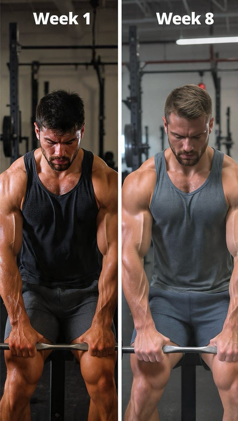 Same Weight. Week 1 vs Week 8.